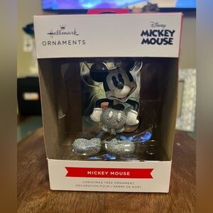 Hallmark Mickey Mouse Glitter Ornament - Silver and Black
